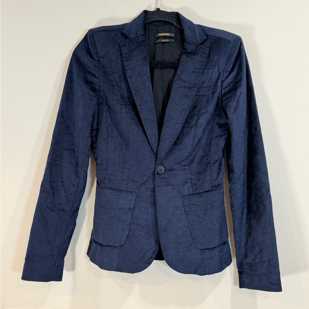 🔥Diesel Women’s Navy Single-Button Blazer Size XS EC🔥